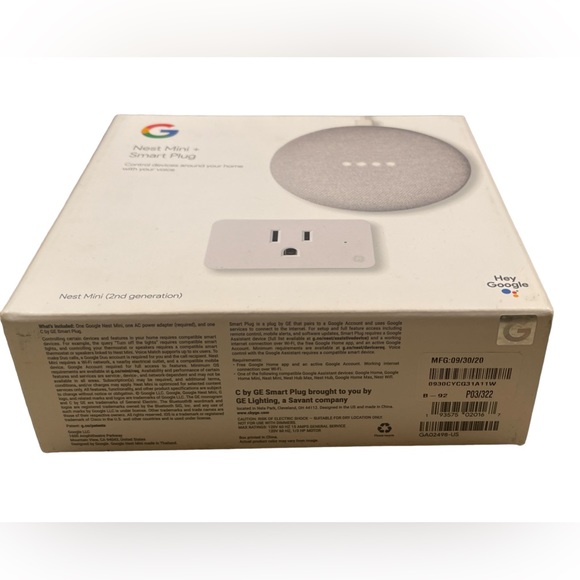 Google Nest Mini Speaker with Google Assistant + GE Smart Plug Bundle - Picture 4 of 4